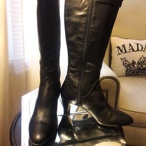 Black leather boots